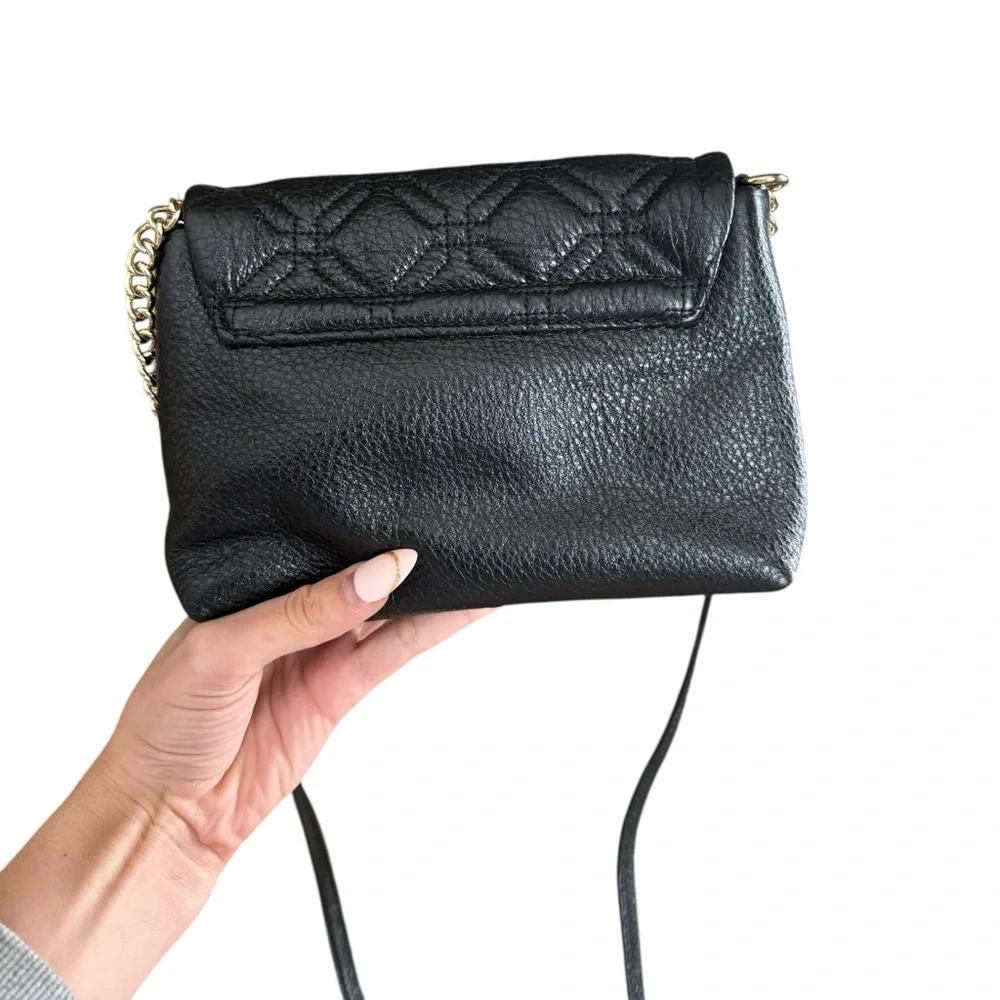 Kate Spade Black Quilted Crossbody Bag with Gold Accents